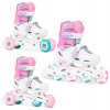 detske koleckove inline brusle 2v1 RAVEN Loret glitter white mint pink 15