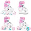 detske koleckove inline brusle 2v1 RAVEN Loret glitter white mint pink 12