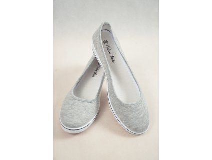 Luxusní šedé balerínky na klínku - Snow Eagle