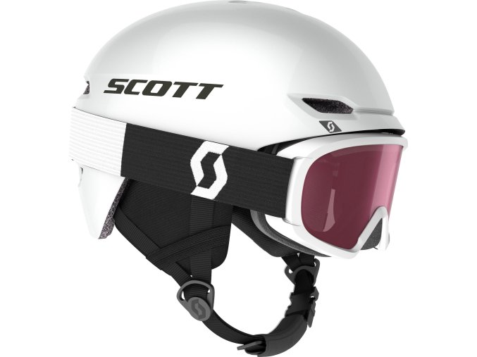 helma a brýle Scott Combo white (velikost M)