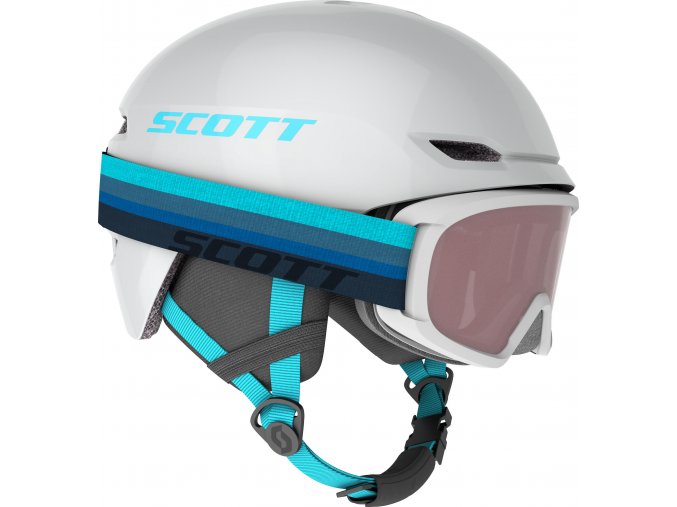 helma a brýle Scott Combo white /blue (velikost M)