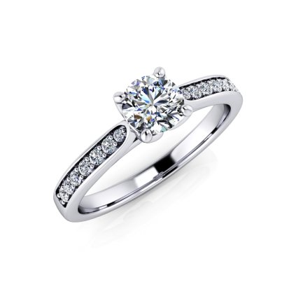 Zasnubni prsten bile zlato diamant briliant ZSP136W