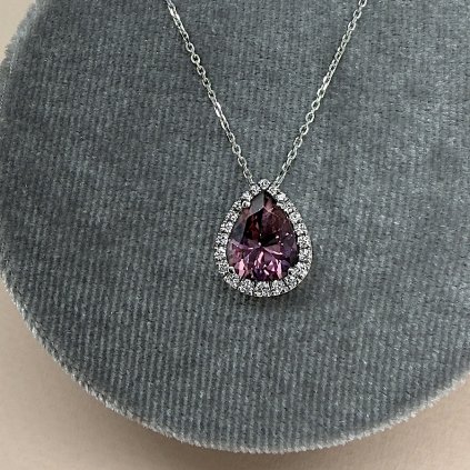 Nahrdelnik bile zlato turmalin diamanty NAHR021