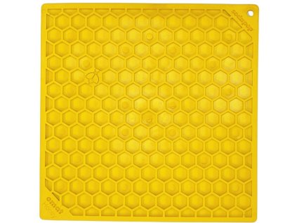 SodaPup Lízací podložka Honey, žlutá – 20x20cm