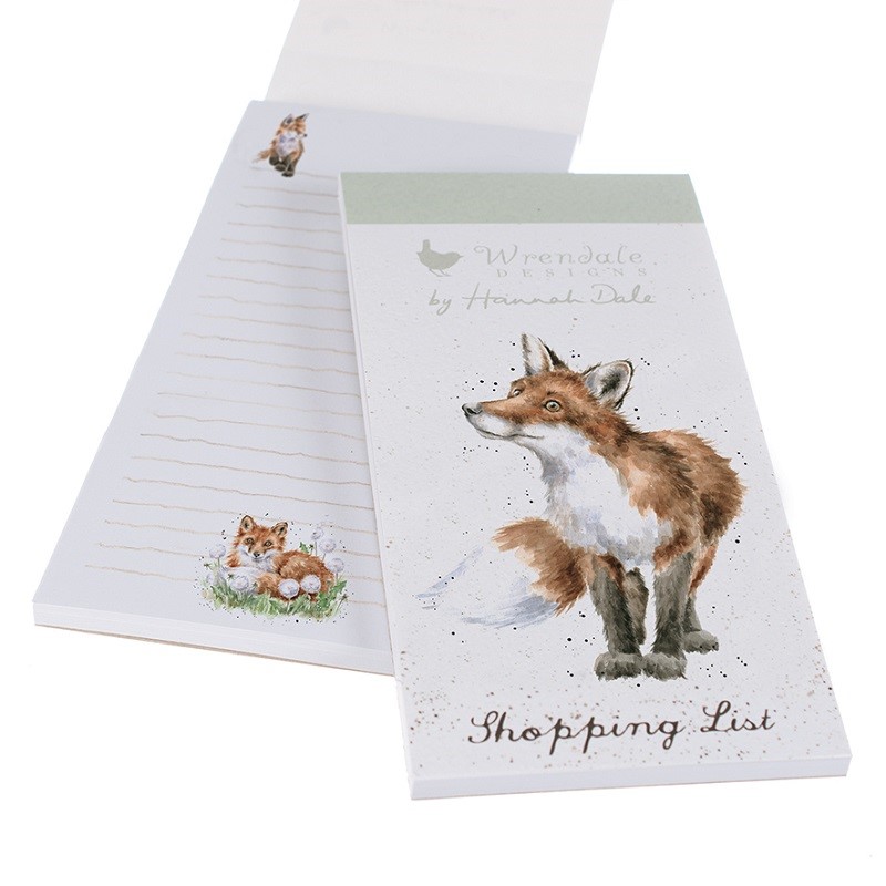 Wrendale Design Wrendale Designs Nákupní seznam s magnetem "Bright Eyed and Bushy Tailed" – Liška