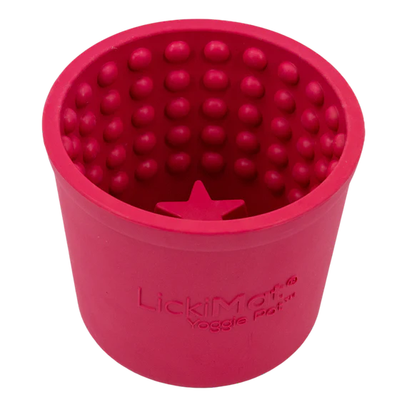 Lickimat Yoggie Pot, plnící hračka pro psy Barva: Červená