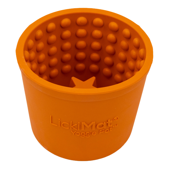 Lickimat Yoggie Pot, plnící hračka pro psy Barva: Oranžová