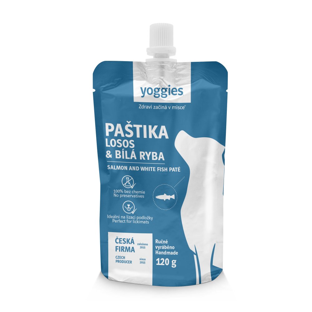 Yoggies Paštika Losos a bílá ryba 120g