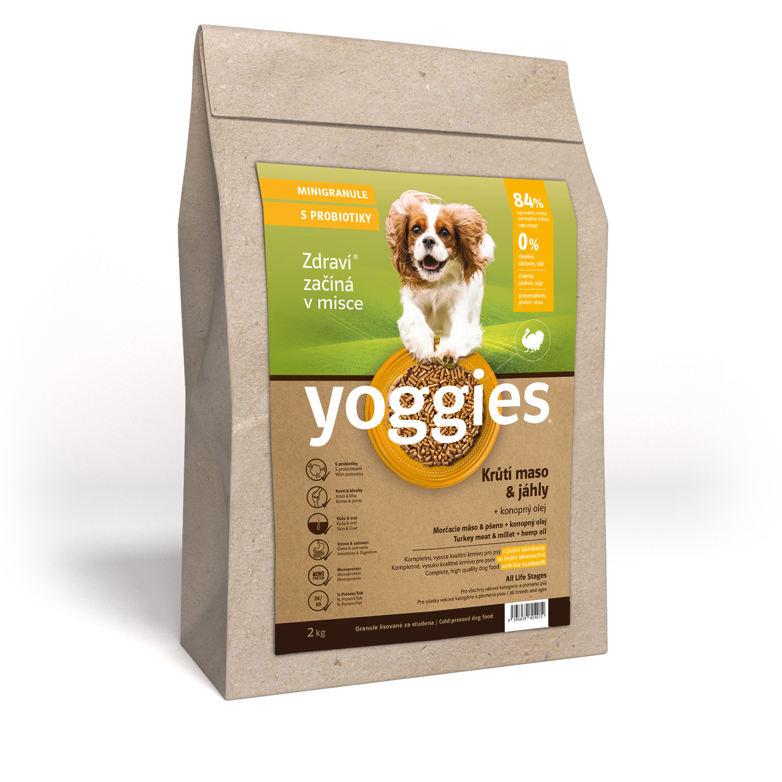 Yoggies MINIGranule Monoprotein, Krůtí maso s probiotiky 2kg