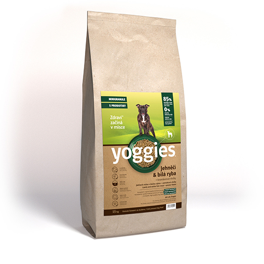 Yoggies MINIGranule, Jehně & Bílá ryba s probiotiky 15kg