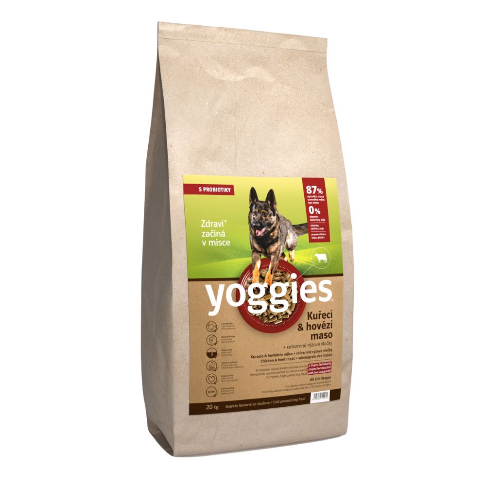 Yoggies Granule, Kuře & Hovězí s probiotiky 15kg