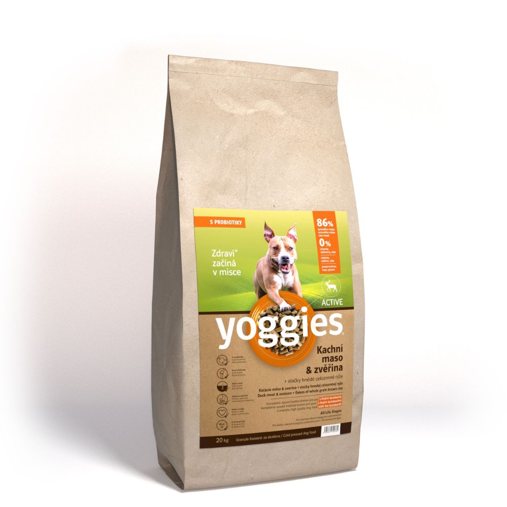 Yoggies Granule Active, Kachna & Zvěřina s probiotiky 20kg
