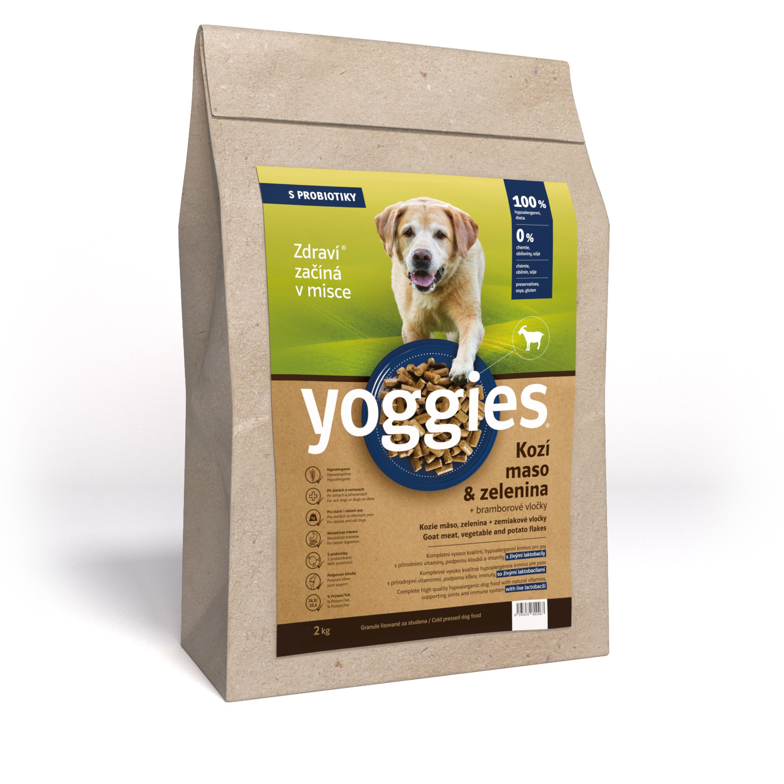 Yoggies Granule Monoprotein, Kozí maso s probiotiky 2kg
