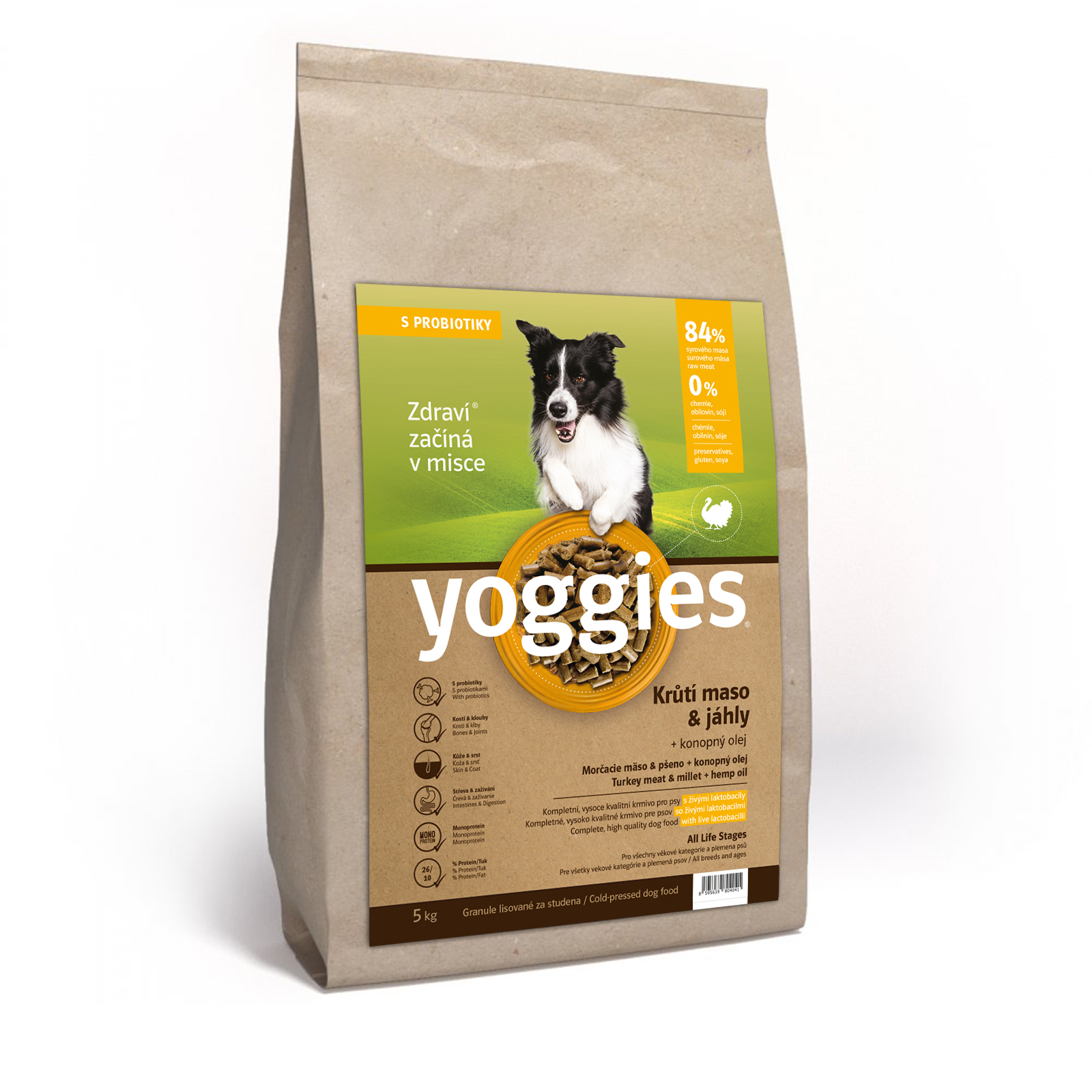 Yoggies Granule Monoprotein, Krůtí maso s probiotiky 5kg