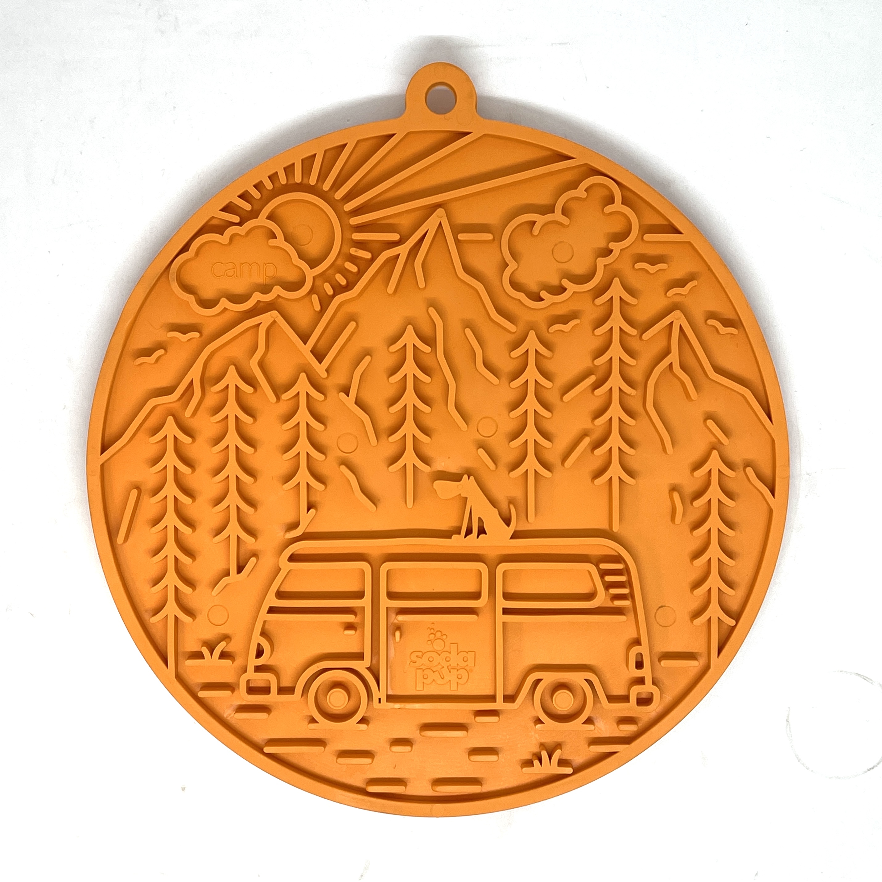 SodaPup Lízací podložka s přísavkami Campervan – Oranžová