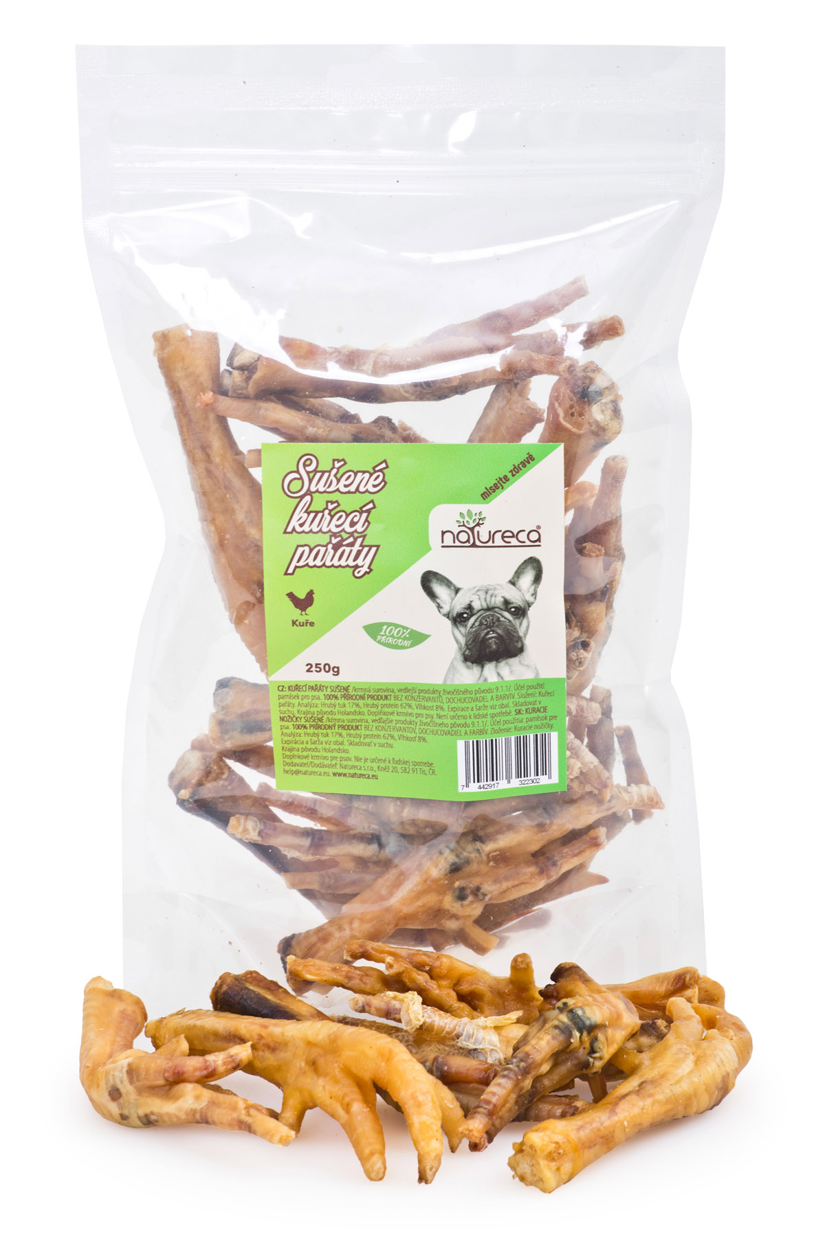 Natureca Kuřecí pařáty sušené 250g