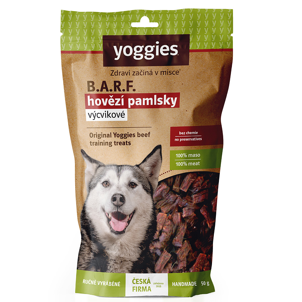Yoggies B.A.R.F. hovězí výcvikové pamlsky 50g