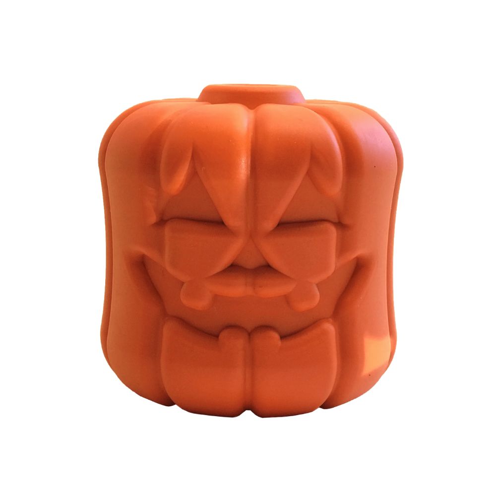 SodaPup Halloweenská dýně na pamlsky a žvýkání, Original – Oranžová Velikost: Large – 7,6 x 7 cm