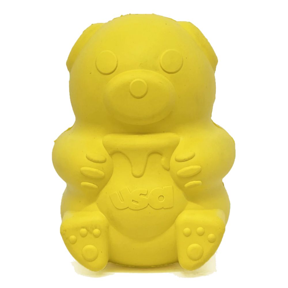 SodaPup Medvěd na pamlsky a žvýkání, Original – Žlutý Velikost: Medium – 8,3 x 5,7 cm