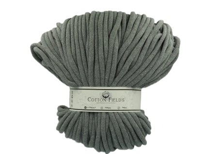 9mm šňůry Cotton fields - Graphite Grey (150)