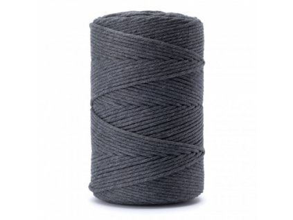 Macramé šňůry bavlněné 2mm - Anthracite 250g (135m)(735)