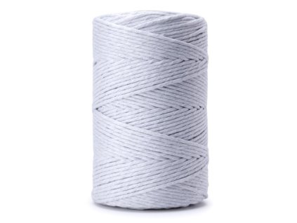 Macramé šňůry bavlněné 3mm - Light Grey 100m (701)
