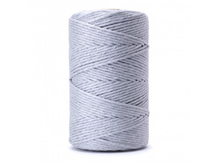 Macramé šňůry bavlněné 3mm - Silver 100m (710)