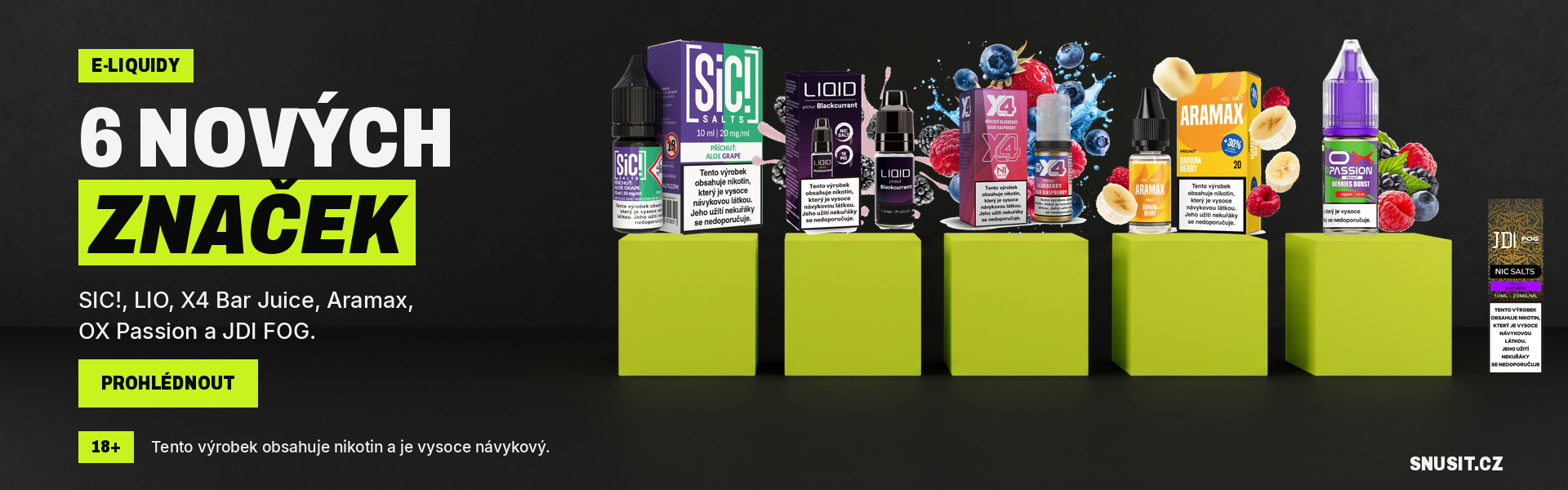 Nové e-liquidy SIC! Salts, LIO, X4 Bar Juice, Aramax, OX Passion a JDI FOG