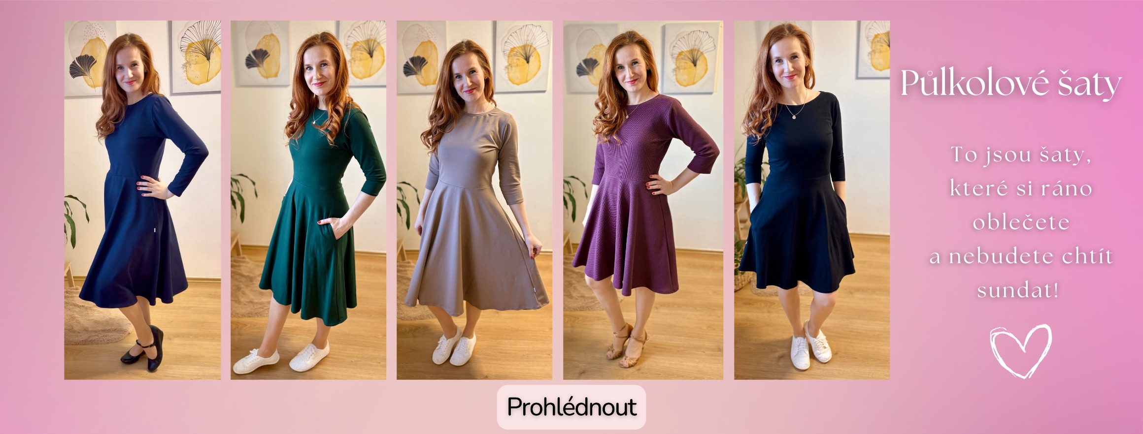 půlkolové šaty