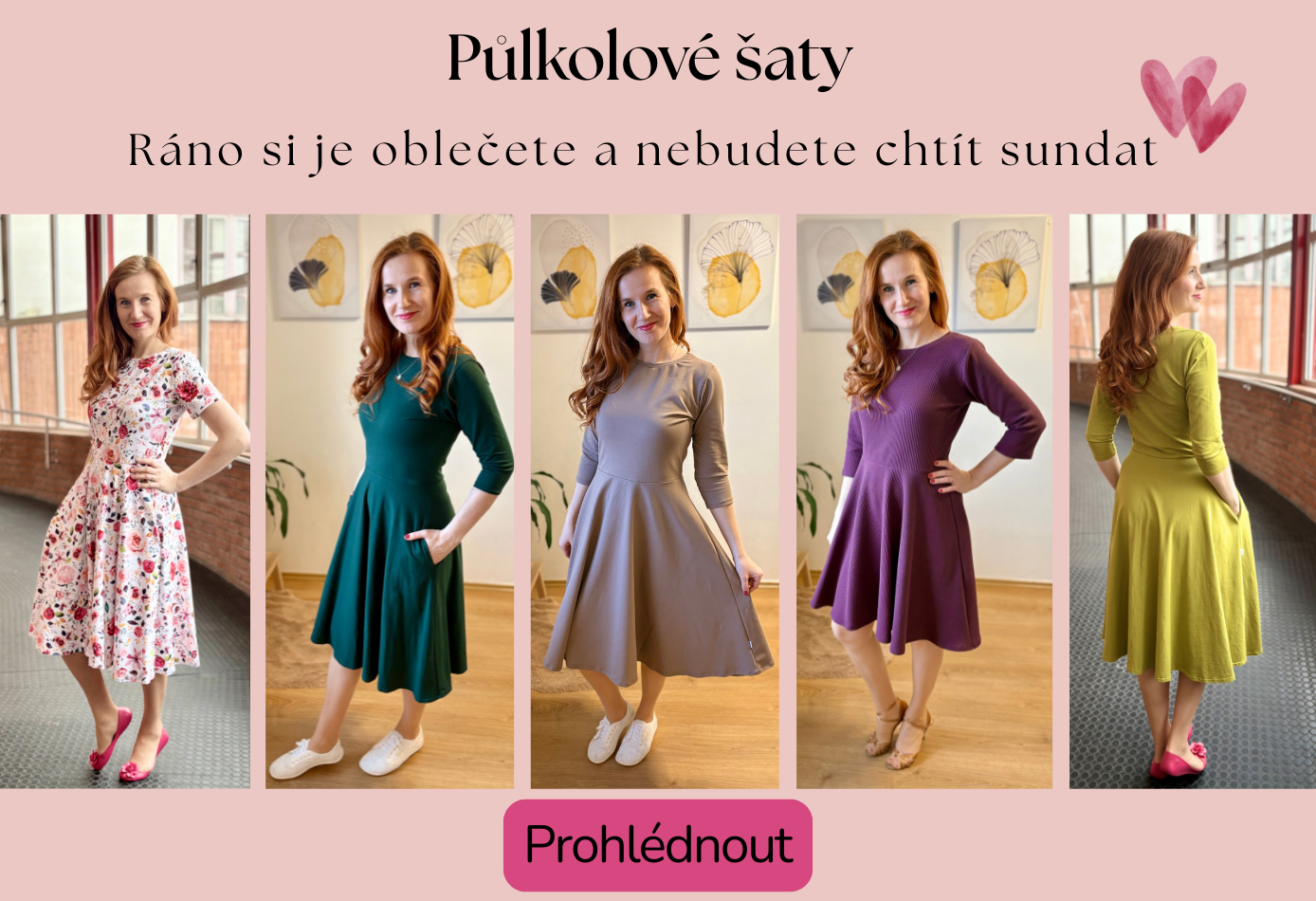 půlkolové šaty