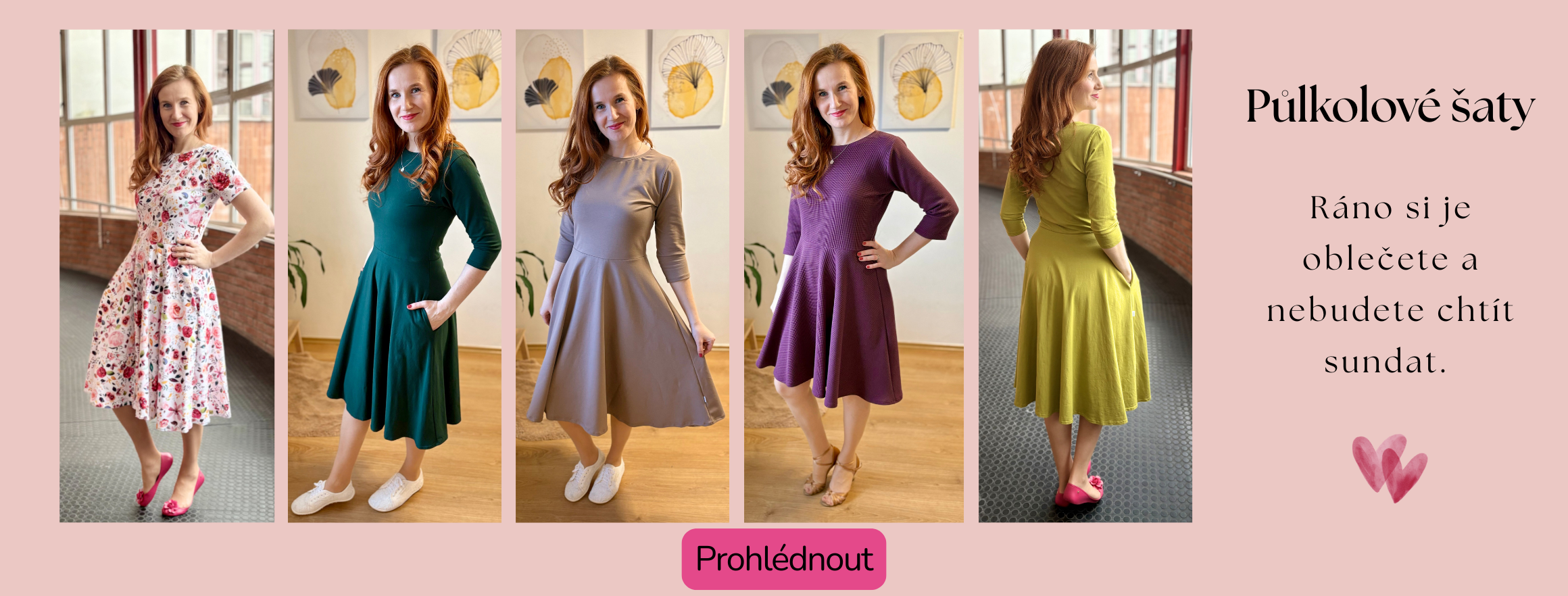 půlkolové šaty