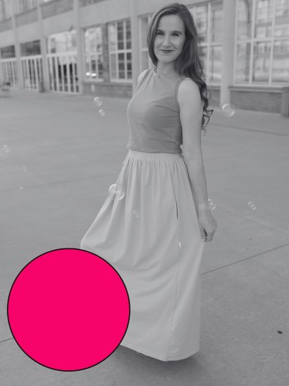 Dlouhá sukně Belka - magenta | biobavlna