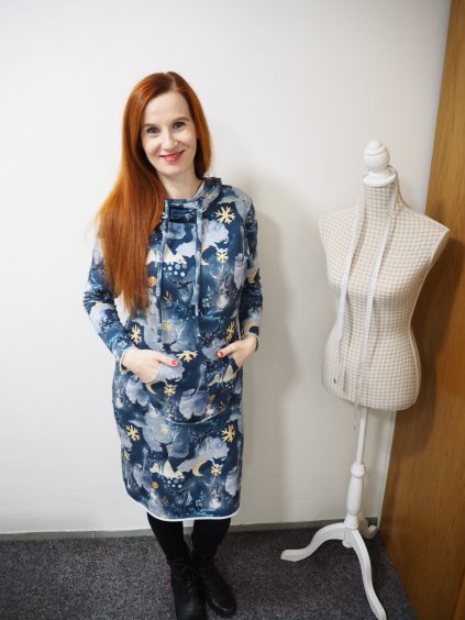 Mikinošaty Darja jelínkové modrošedé - vel. M