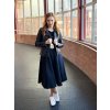 Půlkolová sukně - černá | biobavlna