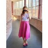 Půlkolová sukně - magenta | biobavlna