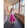 Půlkolová sukně - magenta | biobavlna