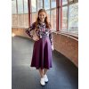 Půlkolová sukně - borůvková | miniVafle | biobavlna