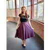Půlkolová sukně - borůvková | miniVafle | biobavlna