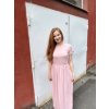 Dlouhé šaty Malia - pudrově růžové | biobavlna