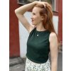 Crop top Mira - lahvově zelený | biobavlna