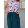 Crop top Mira - akvarelové květy | biobavlna