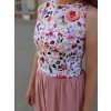 Crop top Mira - akvarelové květy | biobavlna