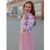Krátká mikina Miky - akvarelové květy| biobavlna