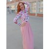 Krátká mikina Miky - akvarelové květy| biobavlna