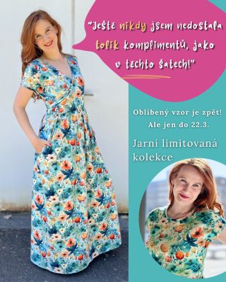 Pravda pravdoucí!🥰 Oboustranné šaty Malia z limitky před 2 lety jsou moje šatníková jistota.🙈 Vzor “Tajemné snění” je...