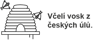 Ikona včelí úl s textem z českých včelích úlů