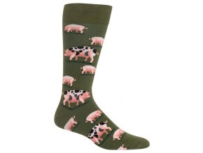 Hot Sox Men s Spotted Pig Crew Socks 047852232296