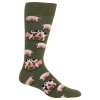 Hot Sox Men s Spotted Pig Crew Socks 047852232296