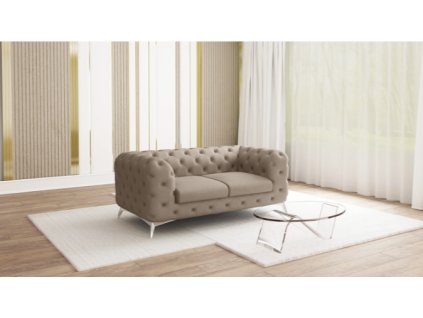 Luxusní pohovka CHELSEA S2 (Barva tmavě šedá, Nožičky Stříbrné)