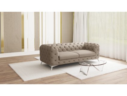 Luxusní pohovka pro 2 CHELSEA BIG S2 (Barva tmavě šedá, Nožičky Stříbrné)